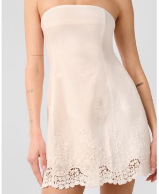 Women's Strapless Peplum Mini Dress