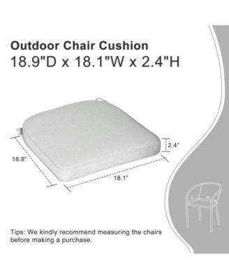 Outdoor Dining Chair Cushions Set of 4, Waterproof Patio Furniture Seat Cushions, Outdoor Chair Pads with Ties, 18 x 19 inch