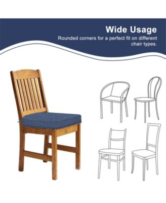 Outdoor Dining Chair Cushions Set of 4, Waterproof Patio Furniture Seat Cushions, Outdoor Chair Pads with Ties, 18 x 19 inch