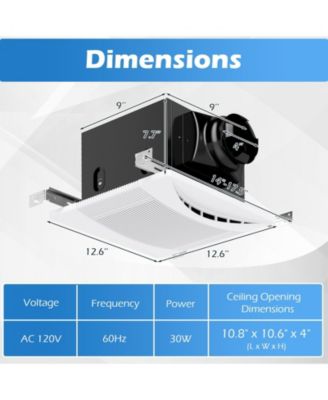 110 CFM Ceiling Mount Exhaust Ventilation Fan with Metal Housing