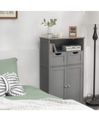 Bathroom Wooden Side Cabinet with 2 Drawers and 2 Doors