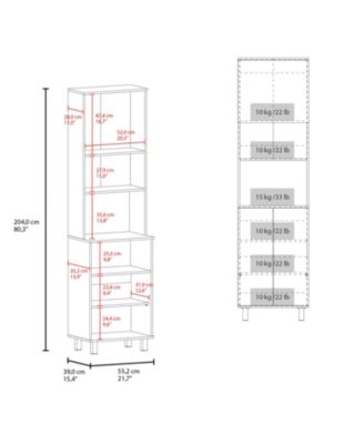 Maeser Kitchen Pantry, 3 Doors, 4 Legs, 5 Shelves