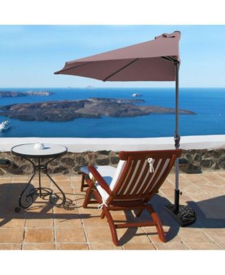 9 Feet Patio Bistro Half Round Umbrella without Weight Base