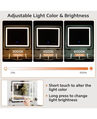 3-in-1 Vanity Set with Cushioned Stool and Flip-up Mirror