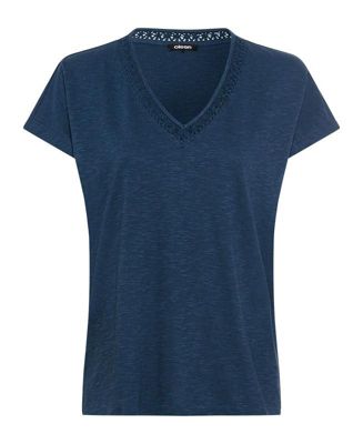 Women's Lace Trim V-Neck T-Shirt