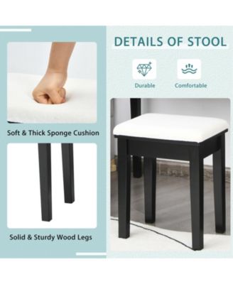 Vanity Table Set with Lighted Mirror for Bedroom and Dressing Room