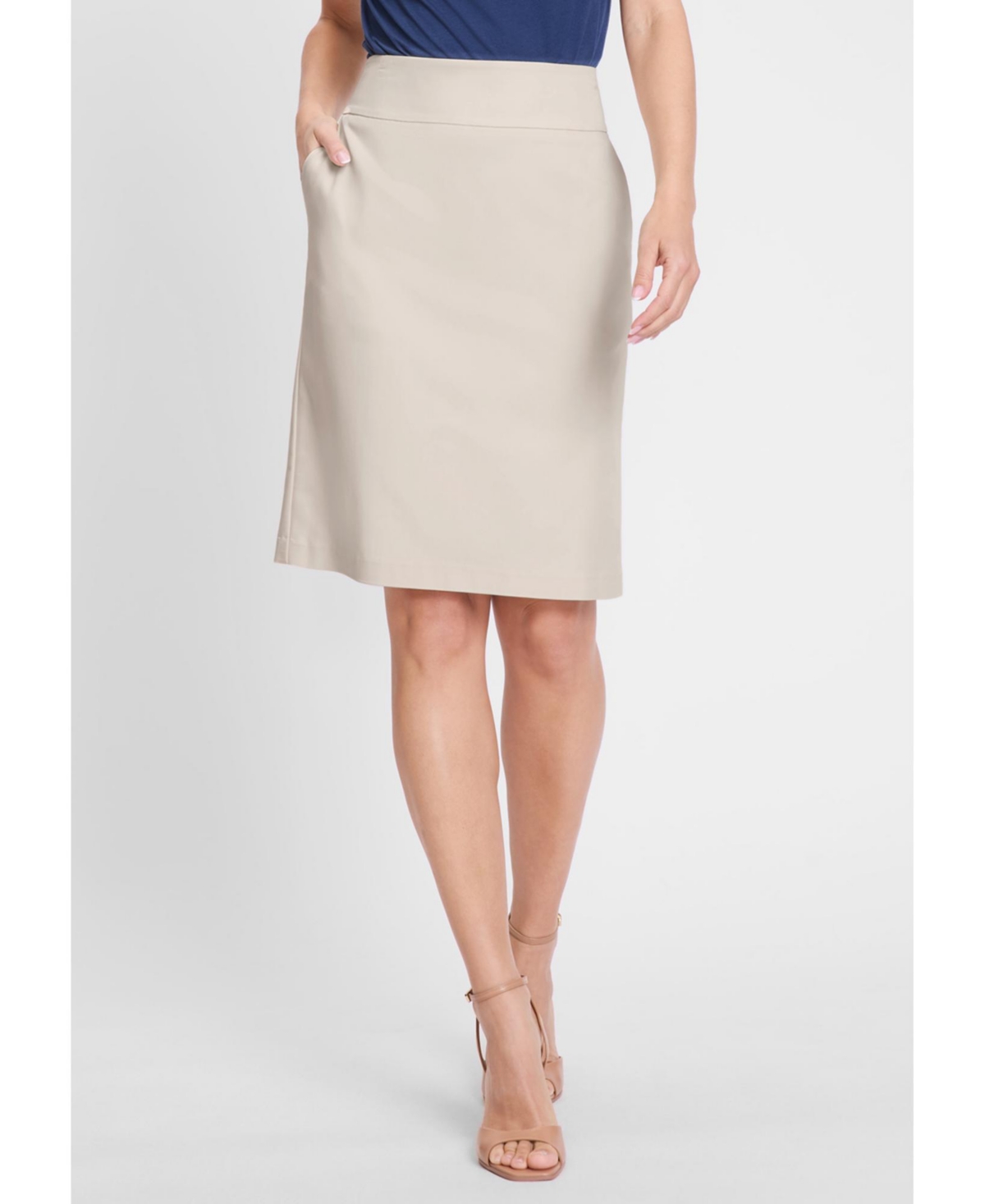 Women's Cotton Blend Pull-On Skirt - Caffe latte