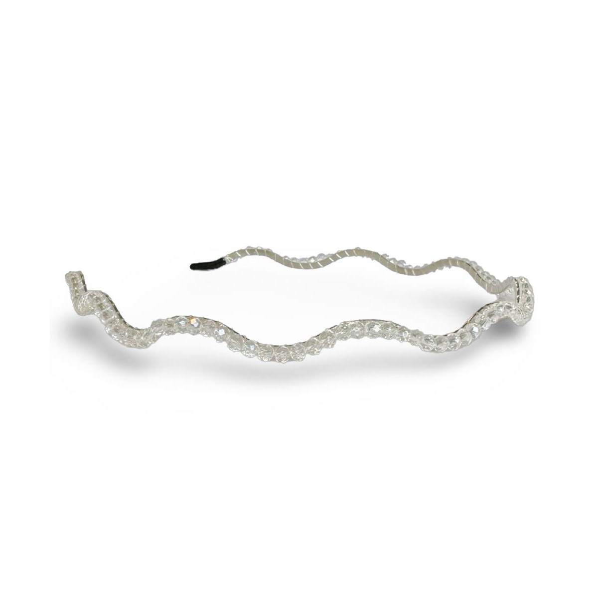 Wavy Beaded Headband - White - White