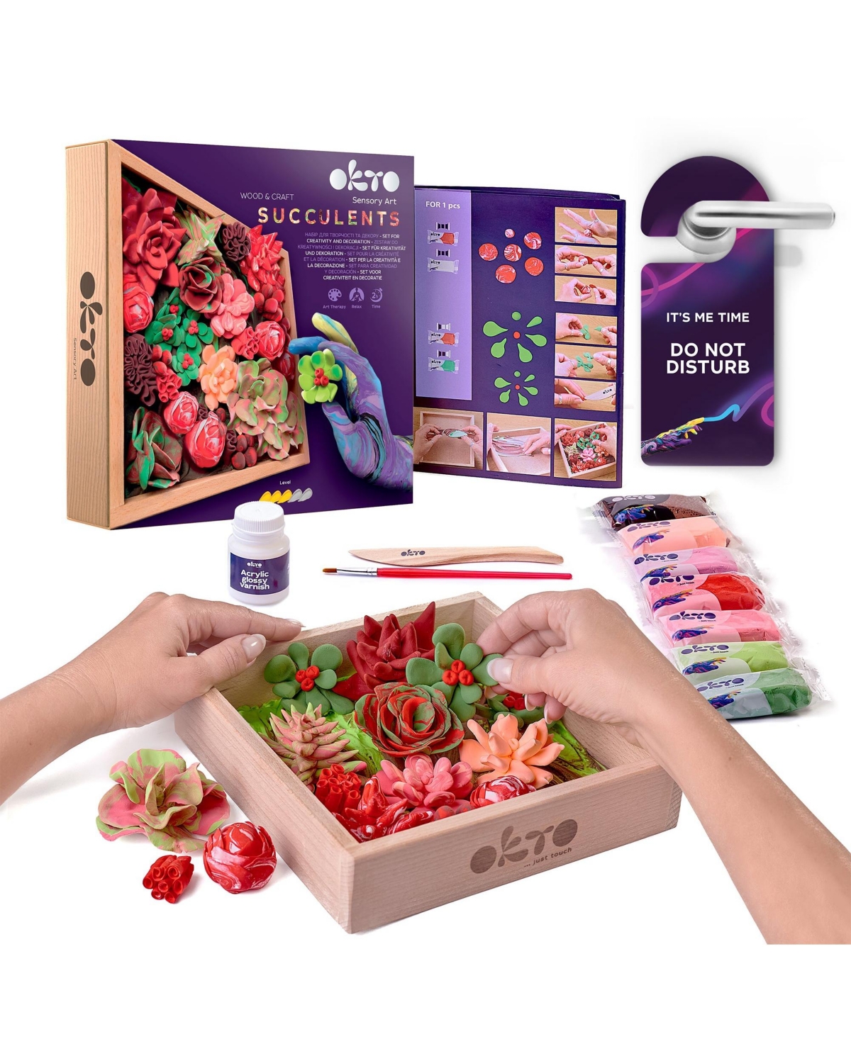Okto Sensory Art 3D Woodcraft &#x201C;Inspiration&#x201D; &#x2013; Flowers Craft Kit