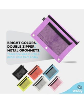 Pink Pencil Pouch For 3 Ring Binder, Zippered Binder Pencil Pouches, 3 Ring Pencil Pouch for Binder, Pencil Case for Binder, Large Pencil Bags for School, Home, and Office.