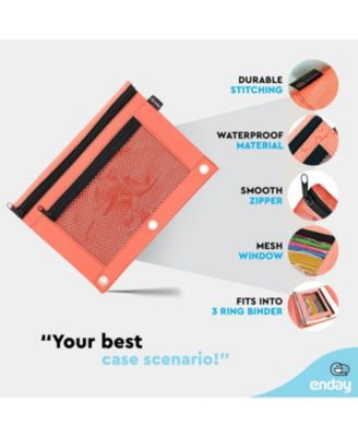 Pink Pencil Pouch For 3 Ring Binder, Zippered Binder Pencil Pouches, 3 Ring Pencil Pouch for Binder, Pencil Case for Binder, Large Pencil Bags for School, Home, and Office.