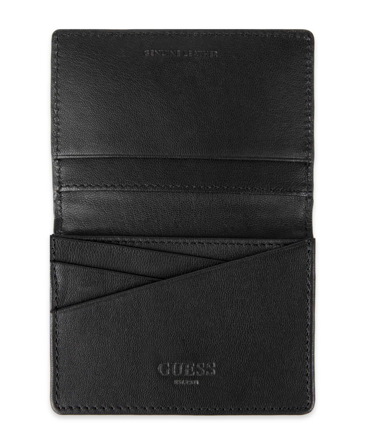 Guess Men's Rfid Tonal Gusset Card Case Wallet In Black