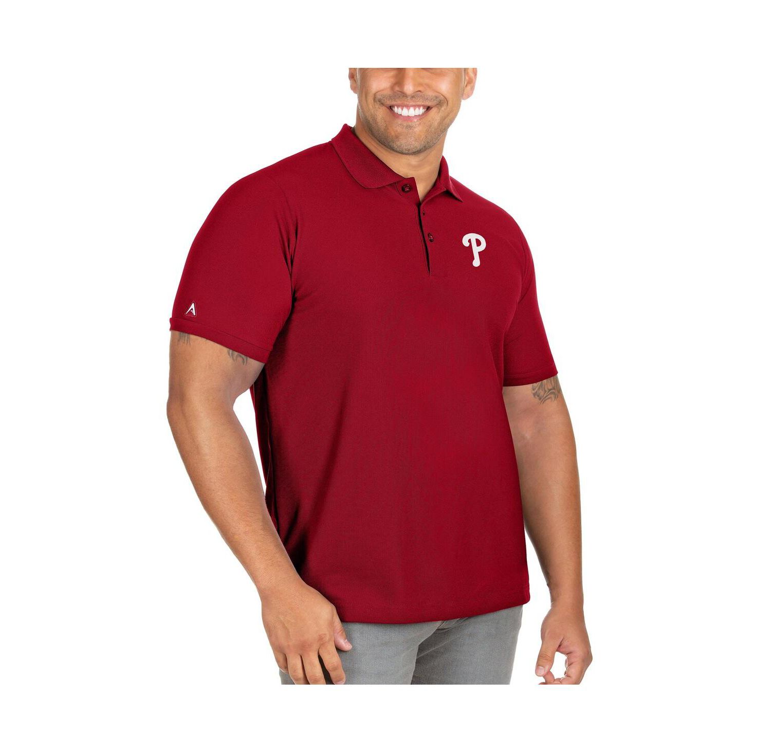 Men's Red Philadelphia Phillies Big & Tall Legacy Pique Polo Shirt