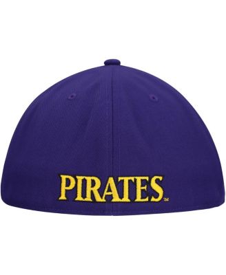 Men's White/Purple ECU Pirates On Field Fitted Hat