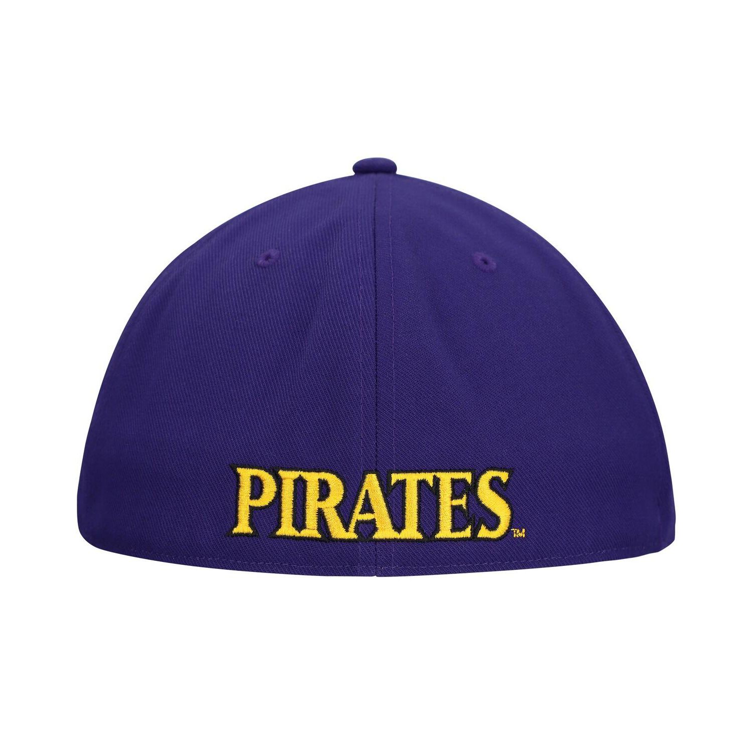 Men's White/Purple ECU Pirates On Field Fitted Hat