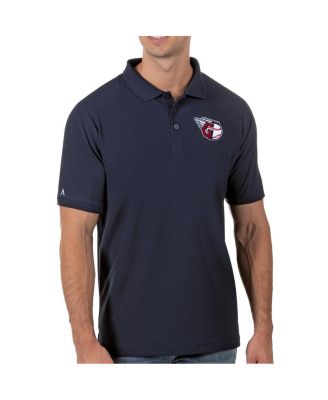 Antigua - Men's Navy Cleveland Guardians Legacy Pique Polo