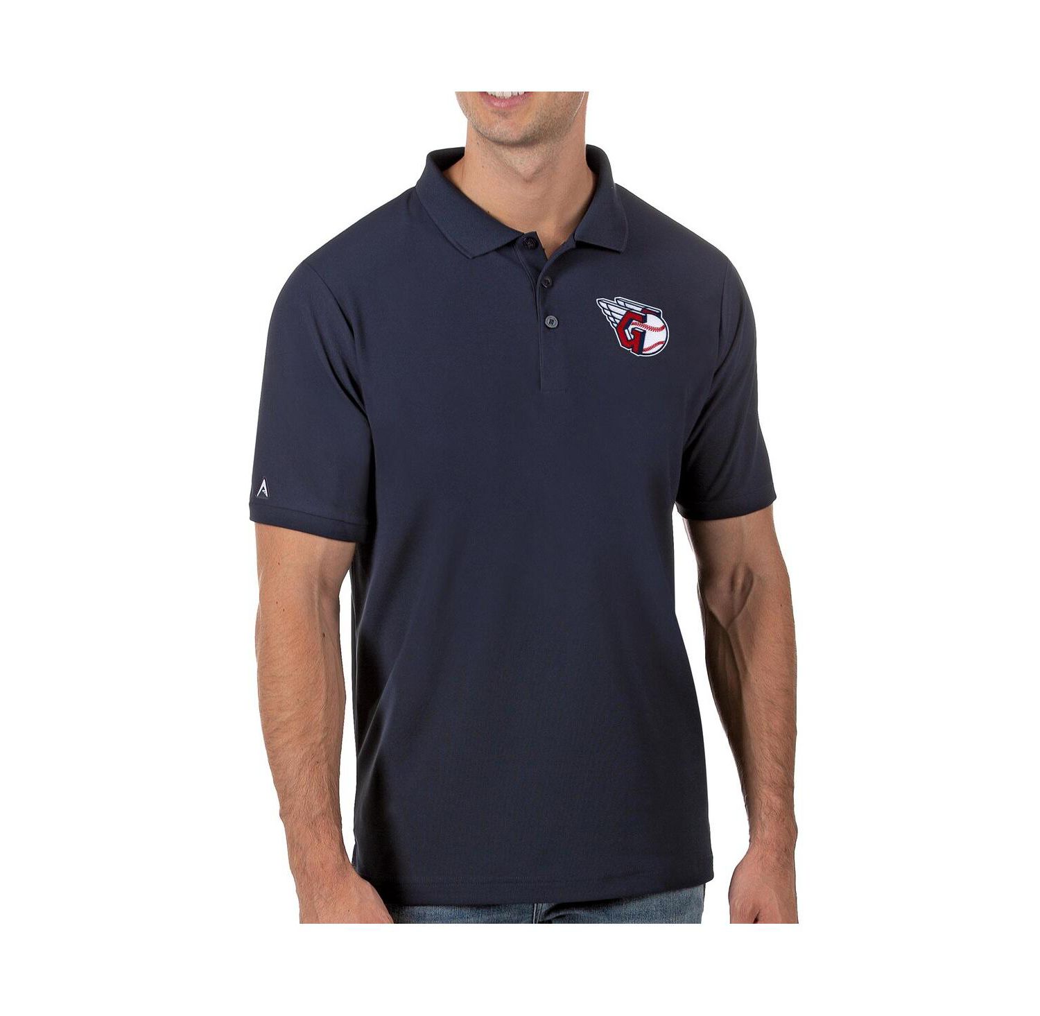 Men's Navy Cleveland Guardians Legacy Pique Polo Shirt