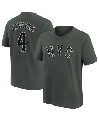 Nike - Big Boys and Girls Francisco Alvarez Charcoal New York Mets Fuse City Connect Name Number T-Shirt
