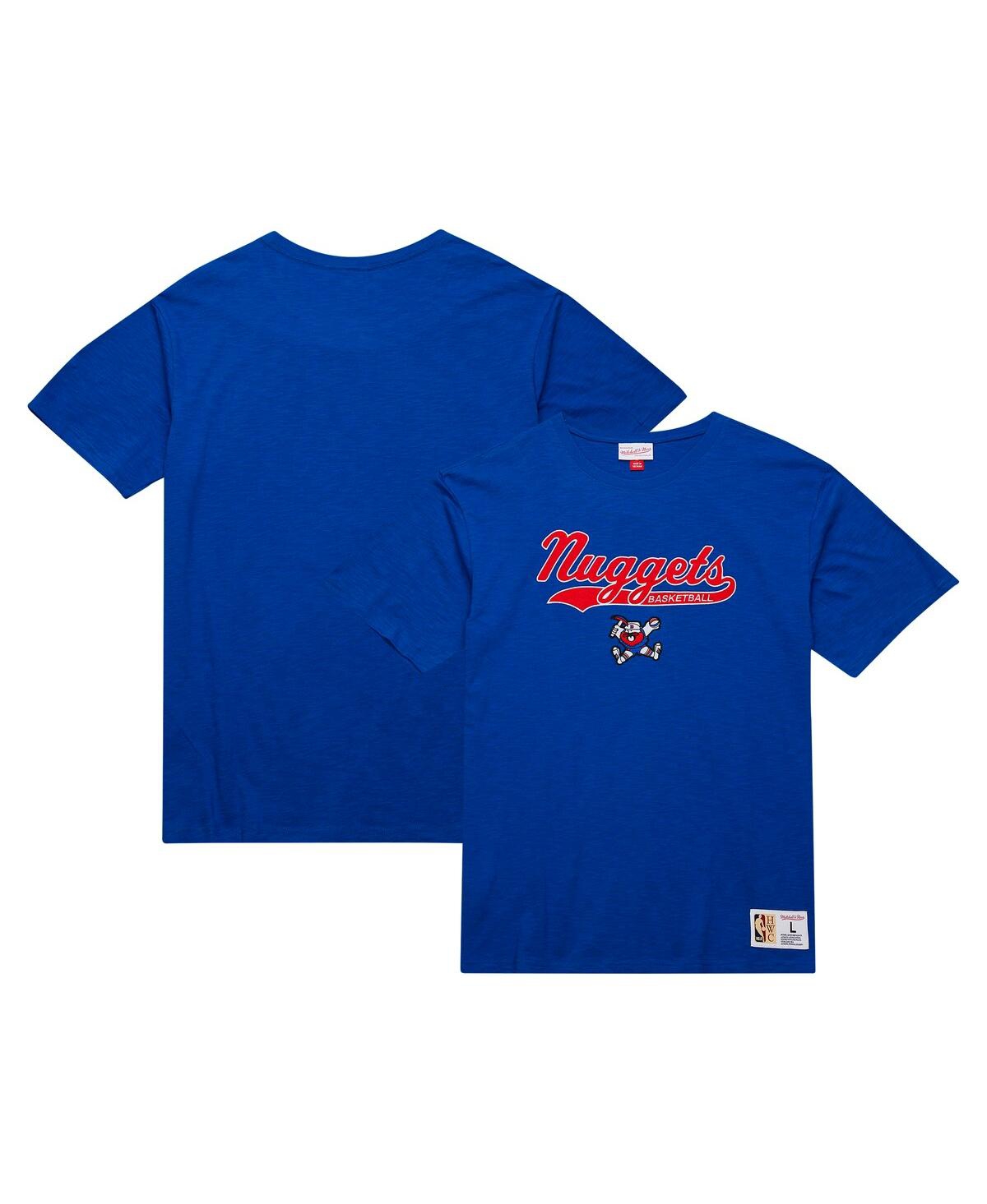 Men's Royal Denver Nuggets Hardwood Classics Felt Applique Slub T-Shirt - Royal