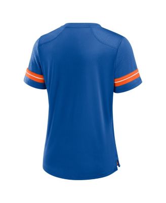 Women's Royal Florida Gators Plus Size Overtime Readiness Lace-Up T-Shirt