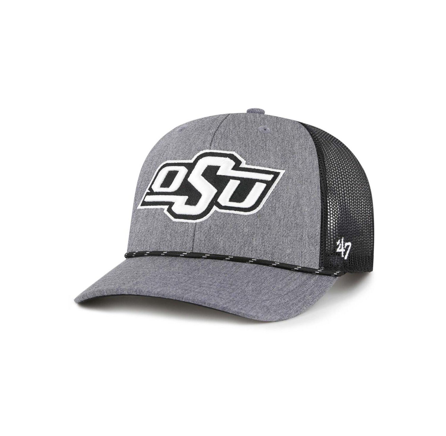 Men's Gray Oklahoma State Cowboys Carbon Rope Adjustable Hat