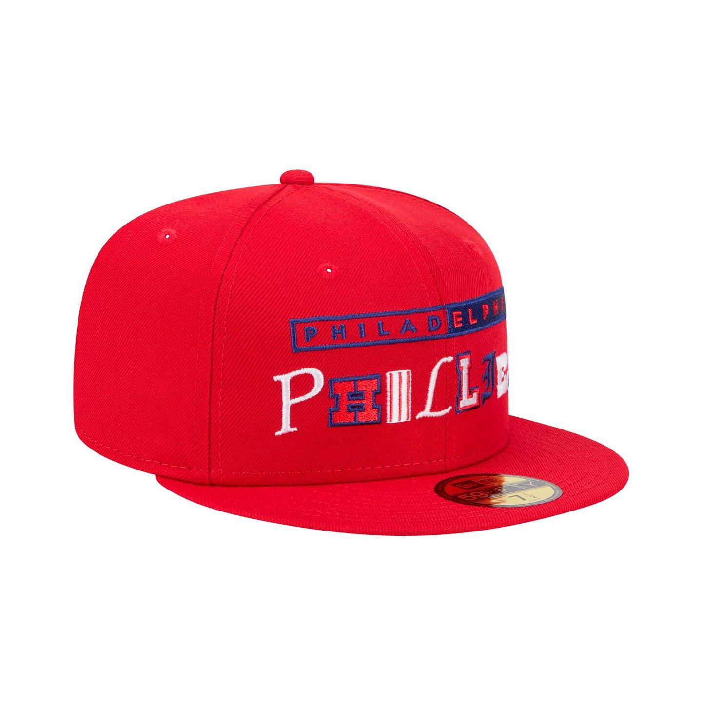 Мужская кепка New Era Red Philadelphia Phillies Ransom 59FIFTY Fitted Hat — фото 3