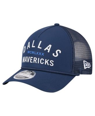 New Era - Men’s Navy Dallas Mavericks Minimalist A-Frame 9FORTY Trucker Hat