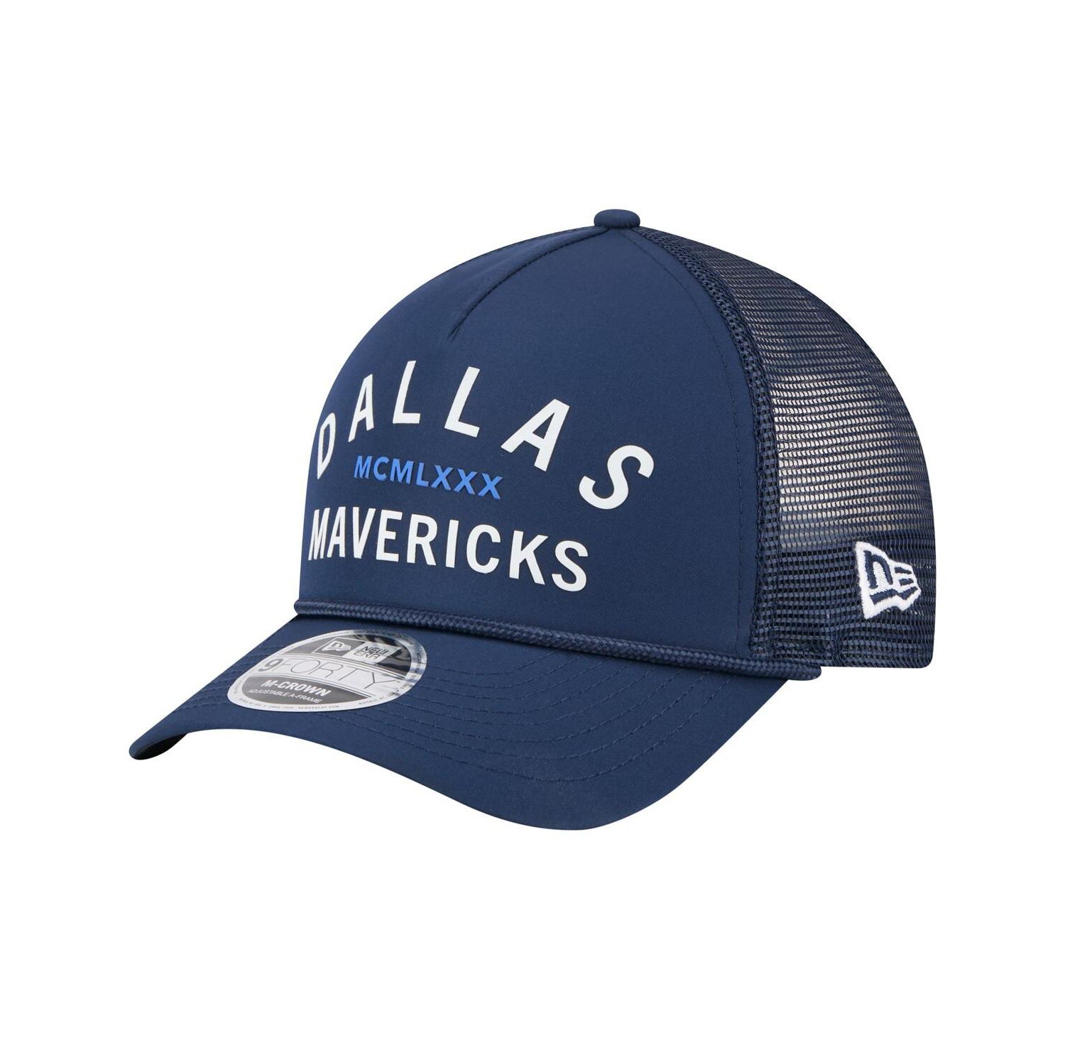 Men's Navy Dallas Mavericks Minimalist A-Frame 9FORTY Trucker Hat