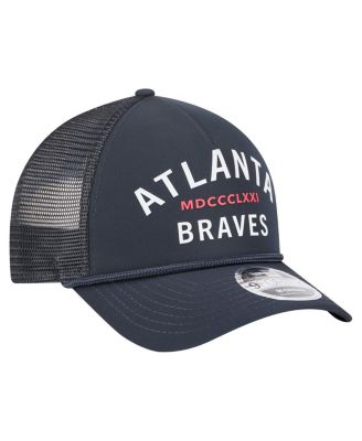 Men's Navy Atlanta Braves Minimalist 9FORTY A-Frame Adjustable Hat