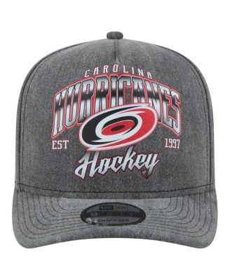 Men's Charcoal Carolina Hurricanes Throwback Washed A-Frame Pre-Curved 9FIFTY Snapback Hat