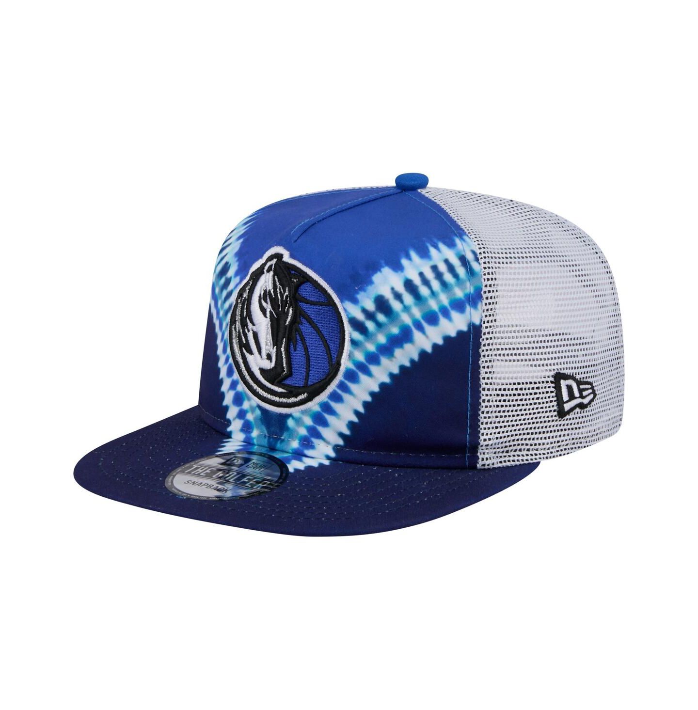 Мужская кепка New Era Navy/Blue Dallas Mavericks Throwback Dye Golfer Snapback Hat — фото 1