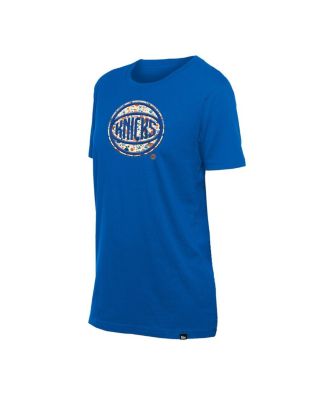 Women's Blue New York Knicks Glam Game Flower T-Shirt