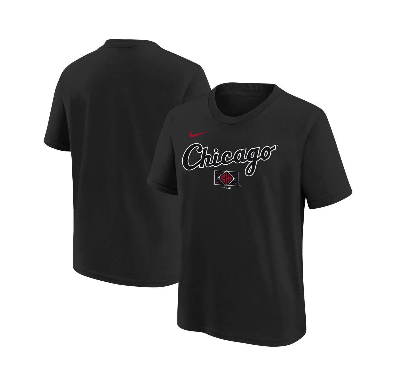Big Boys and Girls Black Chicago White Sox 2025 City Connect Wordmark T-Shirt