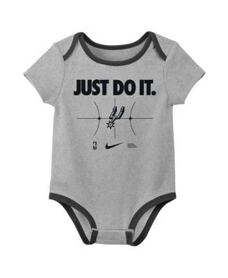 Newborn Black/Gray&nbsp;San Antonio Spurs Just Do It 2-Pack Bodysuit Set