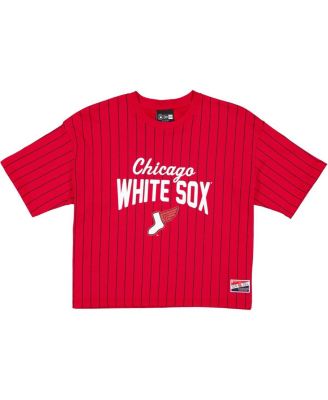 Women's Red/Black Chicago White Sox 2025 City Connect Pinstripe T-Shirt