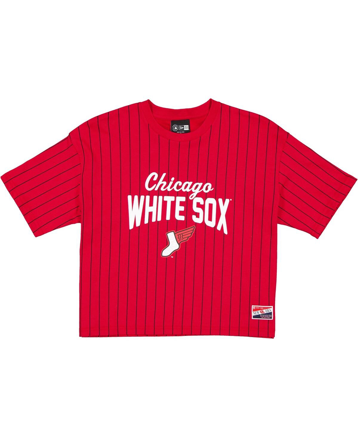New Era Women's Red/Black Chicago White Sox 2025 City Connect Pinstripe T-Shirt