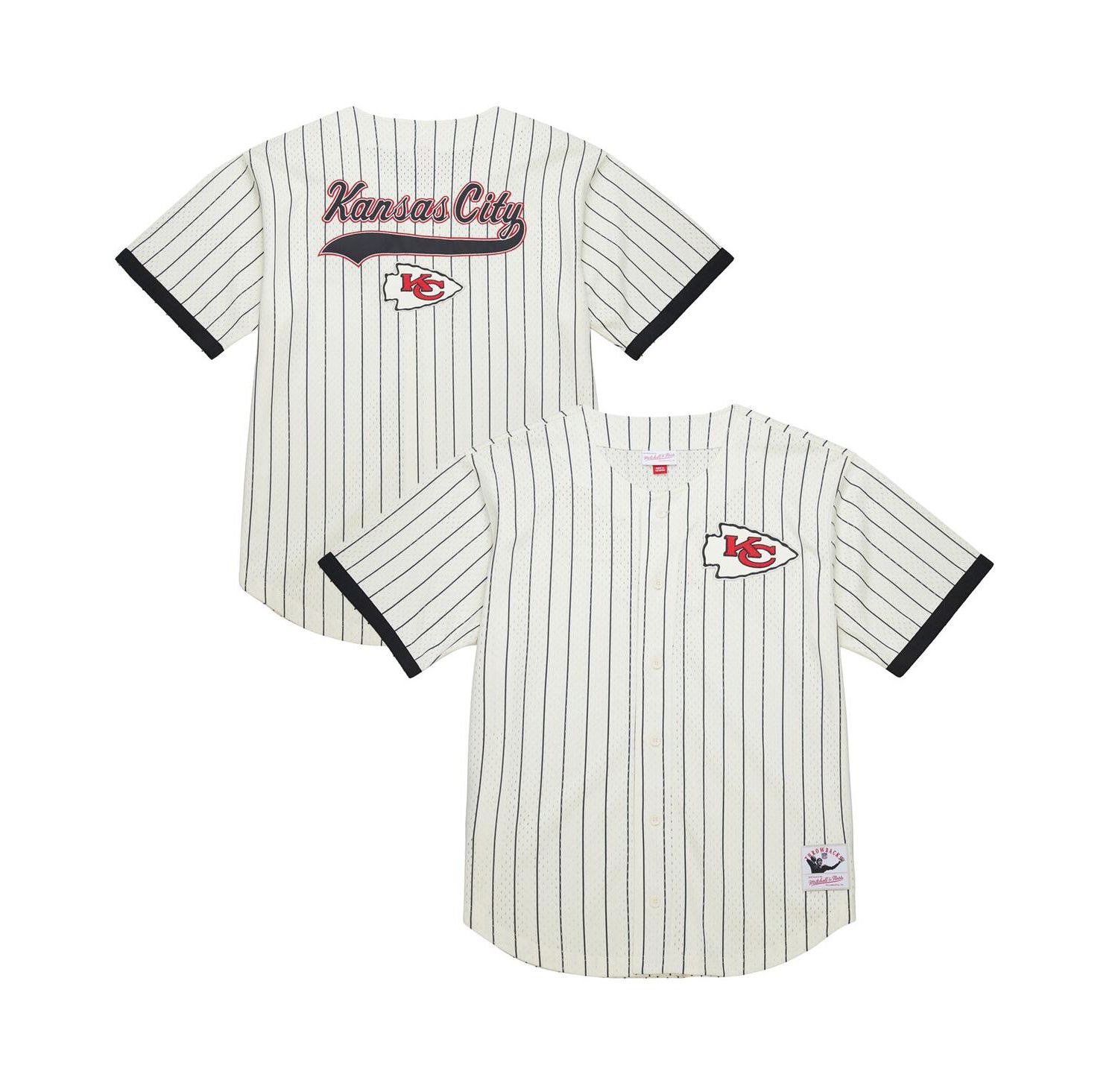 Men's Cream Kansas City Chiefs Final Seconds Vintage Logo Mesh Button-Up Shirt