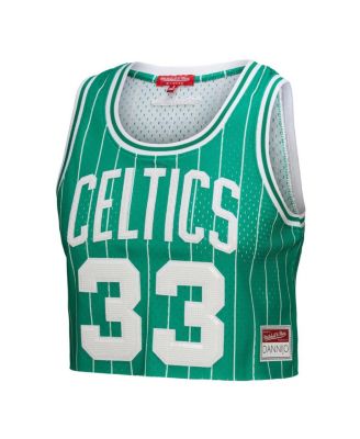 X Dannijo Women's Larry Bird Kelly Green Boston Celtics Fashion Cropped Basketball Jersey