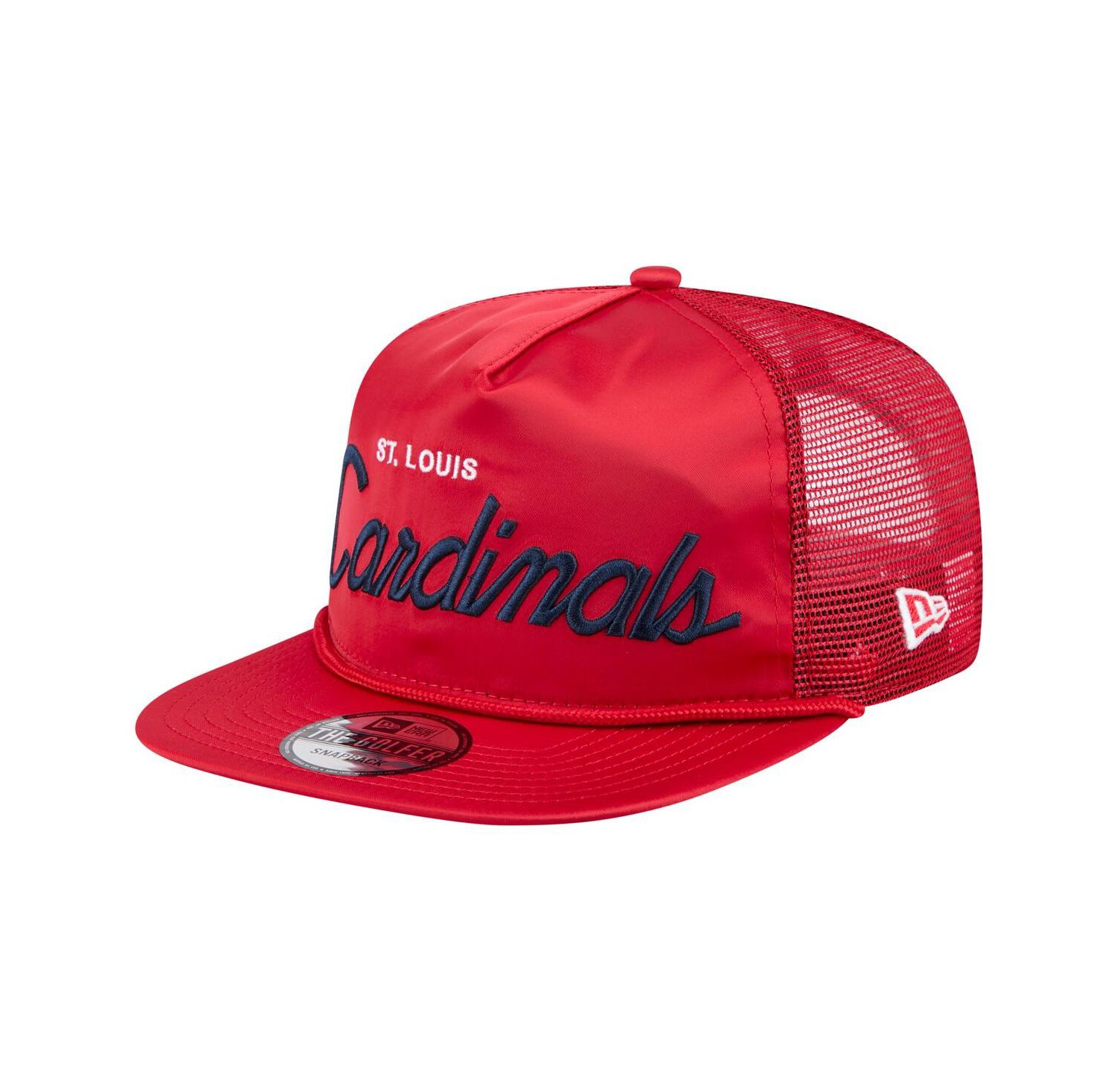 Men's Red St. Louis Cardinals Retro Satin Script Golfer Adjustable Hat