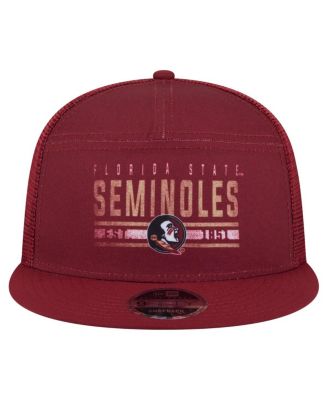 Men's Garnet Florida State Seminoles Split Panel 9FIFTY Snapback Trucker Hat