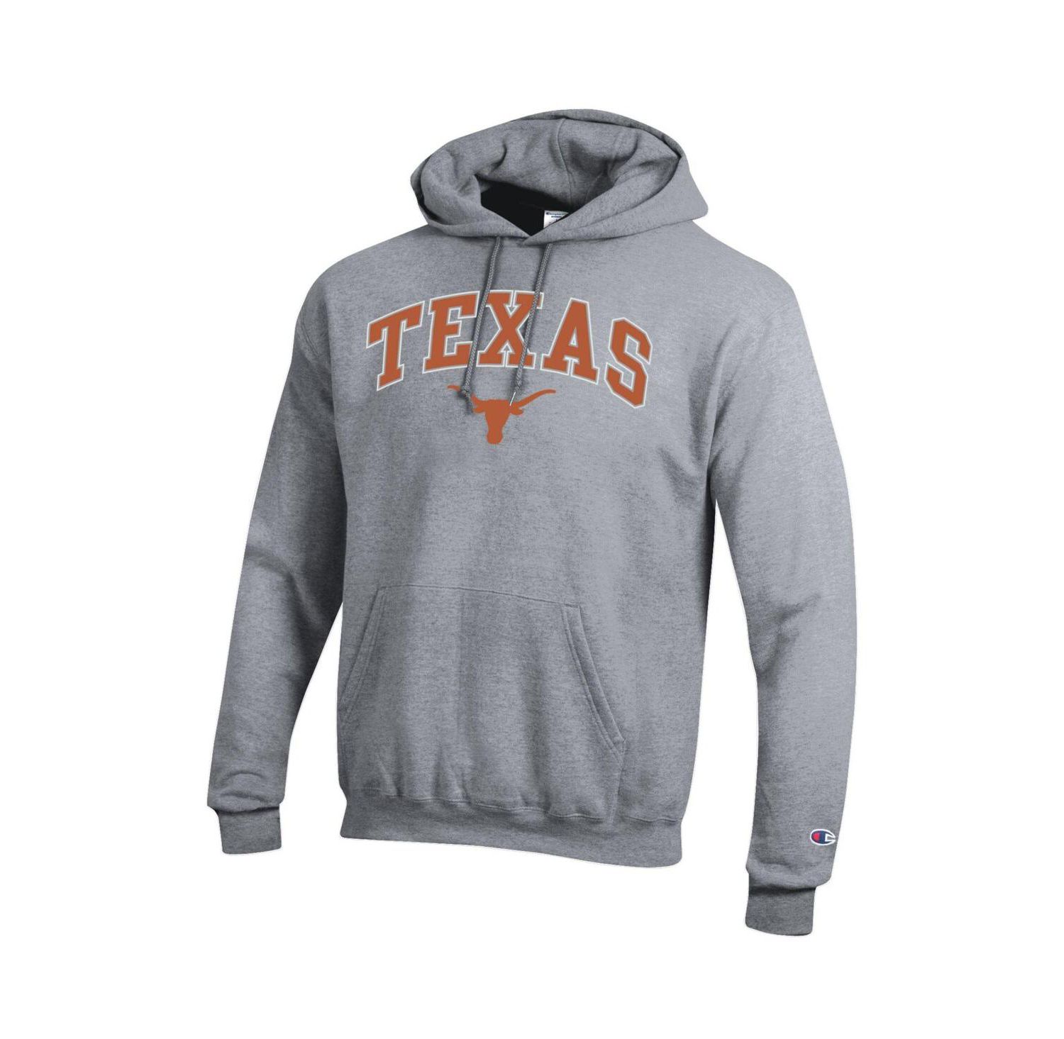 Men's Heather Gray Texas Longhorns Arch Over Logo Pullover Hoodie