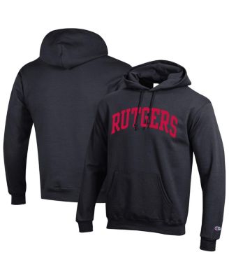 Champion - Men's Black Rutgers Scarlet Knights Basic Arch Fleece Pullover Hoodie