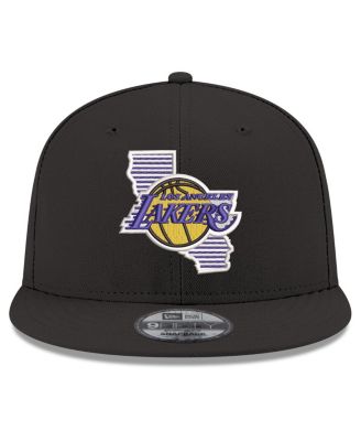 Men's Black Los Angeles Lakers State Pride 9FIFTY Snapback Hat