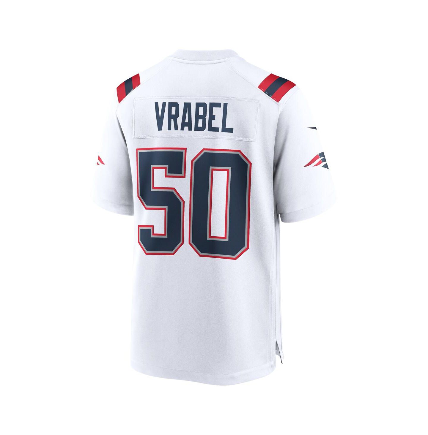 Мужской топ Nike Mike Vrabel White New England Patriots Retired Player Game Jersey — фото 3
