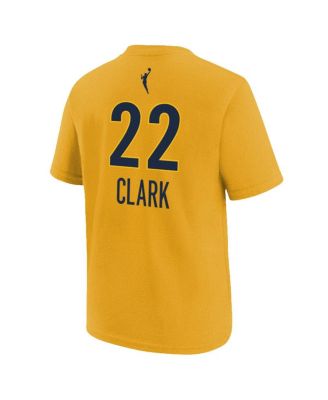 Big Boys and Girls Caitlin Clark Gold Indiana Fever Name Number T-Shirt