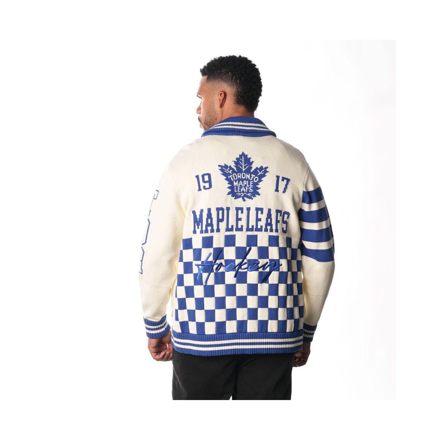 Мужской свитер The Wild Collective and Cream Toronto Maple Leaf's Jacquard Full-Zip — фото 2
