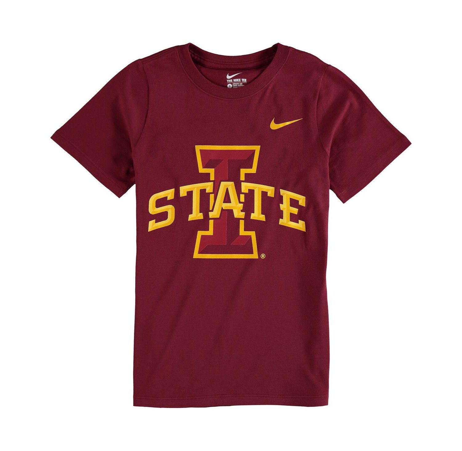 Big Boys and Girls Cardinal Iowa State Cyclones Cotton Logo T-Shirt