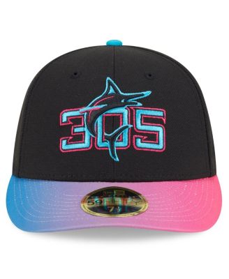 Men's Black/Pink Miami Marlins 2025 City Connect Low Profile 59FIFTY Fitted Hat
