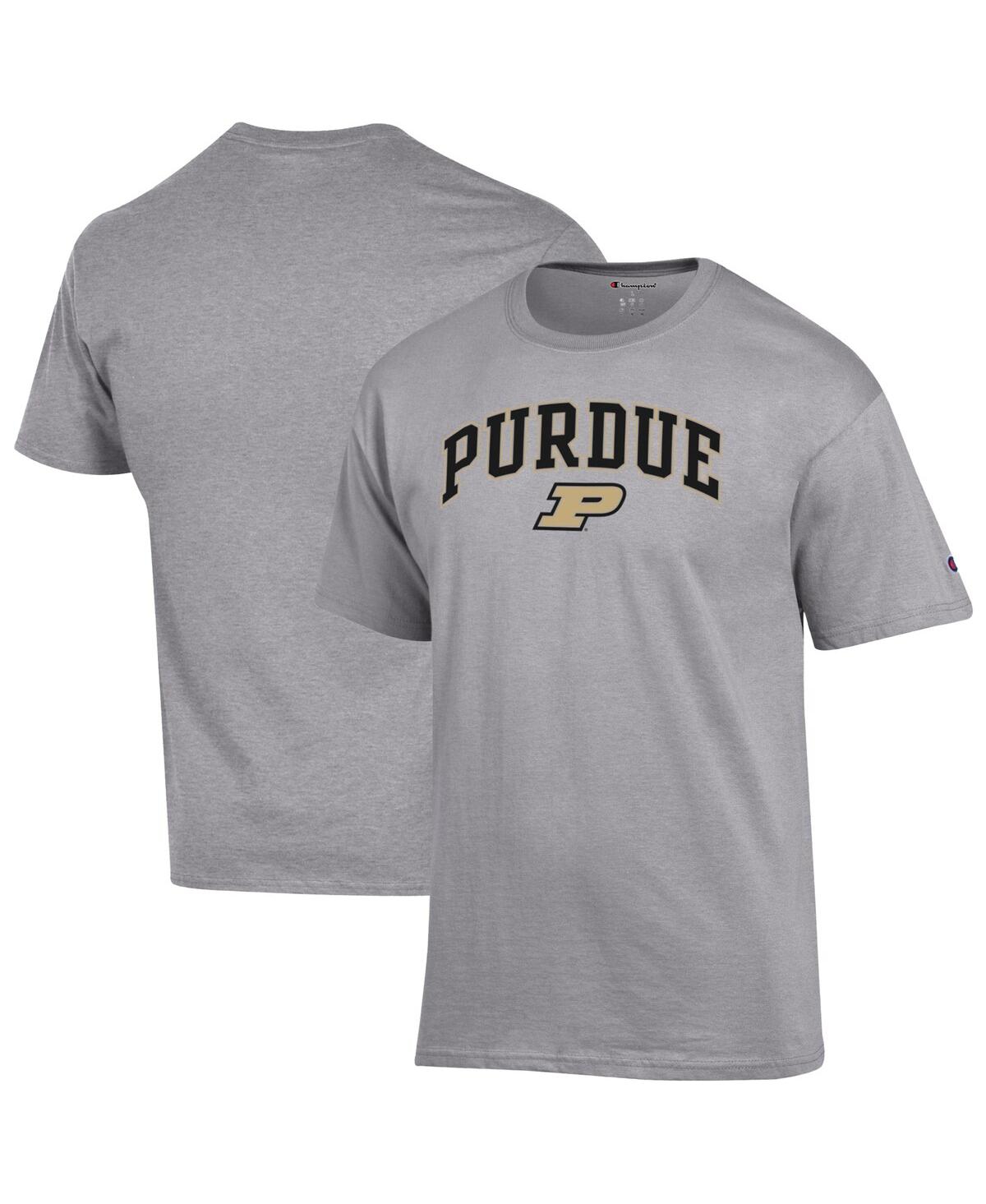 Men's Heather Gray Purdue Boilermakers Arch Over Logo T-Shirt - Heather Gray