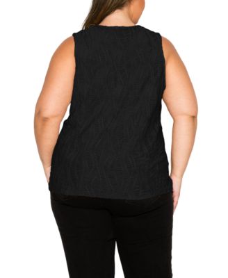 Plus Size Spiral Wave Texture Tank Top